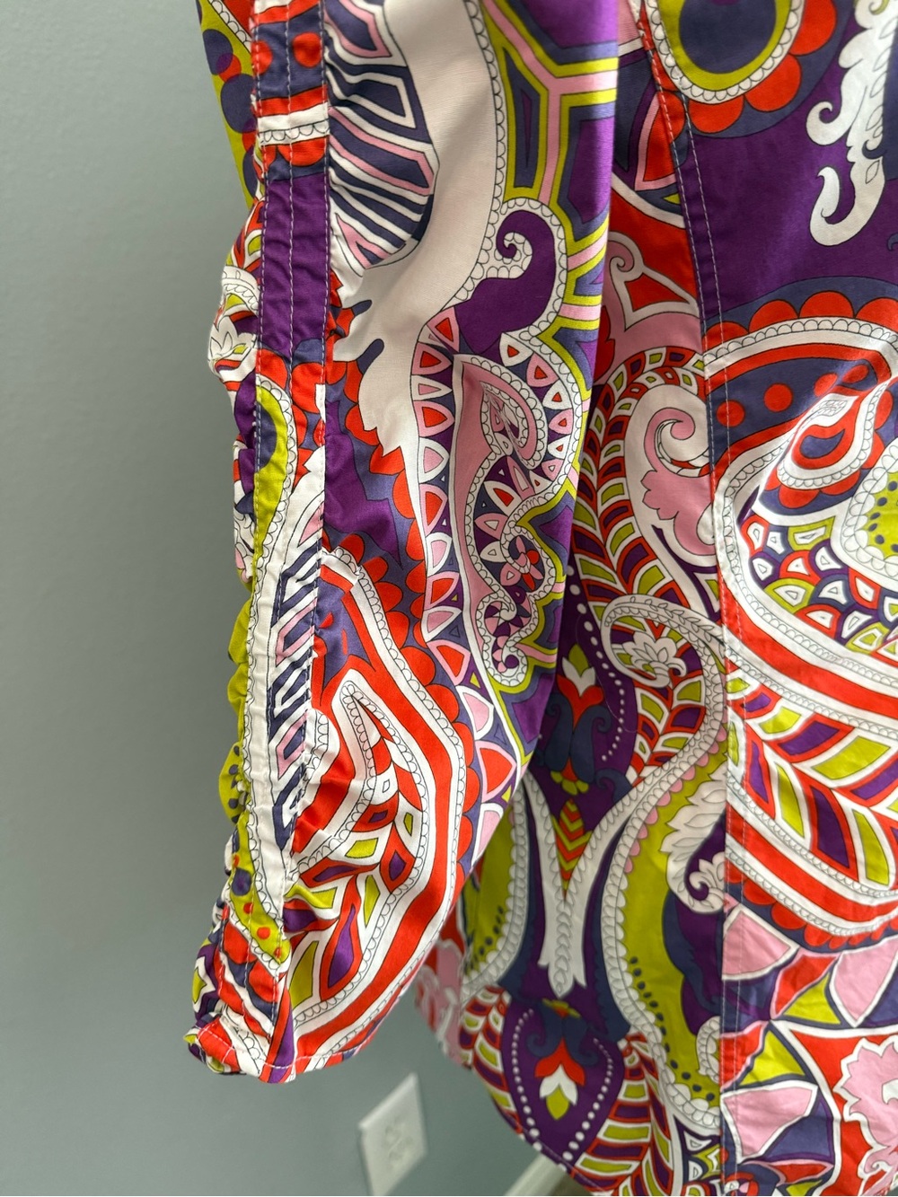 LAFAYETTE 148 New York Bright Paisley Button Shirt Pink, Red, Purple Blouse Top - Picture 7 of 16